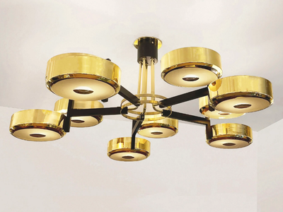 ECLISSI GRANDE-CARVED GLASS - Metal ceiling lamp _ GASPARE ASARO