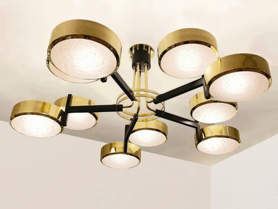 ECLISSI GRANDE - MURANO GLASS - Metal and Murano glass ceiling lamp _ GASPARE ASARO