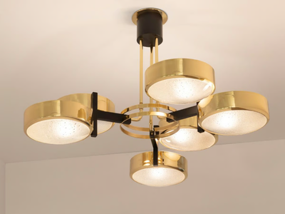 ECLISSI - MURANO GLASS - Metal and Murano glass ceiling lamp _ GASPARE ASARO