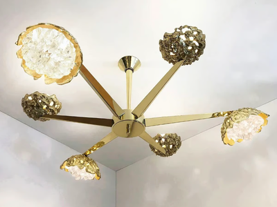 FUSIONE - Brass ceiling lamp with crystals _ GASPARE ASARO