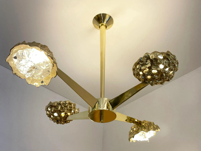 FUSIONE N4 - Brass ceiling lamp with crystals _ GASPARE ASARO