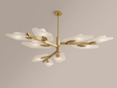 LEAF - Handmade LED metal and alabaster ceiling lamp _ GASPARE ASARO