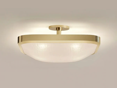 UNO SQUARE - Handmade LED Murano glass and metal ceiling lamp _ GASPARE ASARO