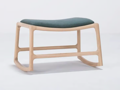 DEDO - Sled base fabric and oak footstool _ GAZZDA