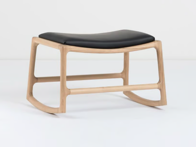 DEDO - Sled base leather and oak footstool _ GAZZDA