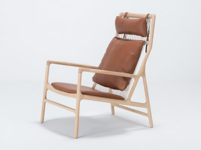 DEDO - Upholstered leather armchair with headrest _ GAZZDA