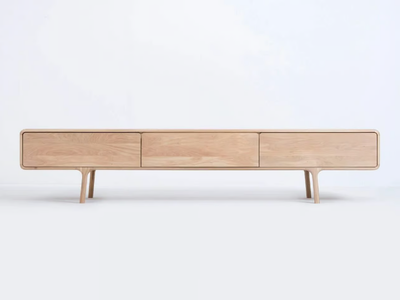 FAWN - Low oak TV cabinet with drawers _ GAZZDA
