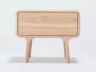 FAWN - Rectangular oak bedside table with drawers _ GAZZDA