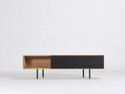 FINA - Oak TV cabinet with drawers _ GAZZDA