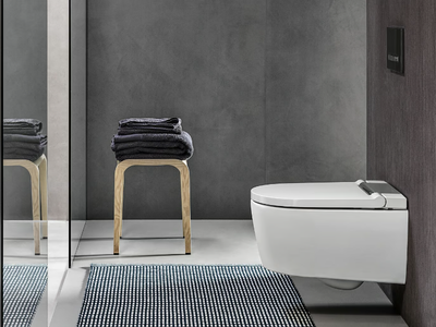 AQUACLEAN SELA - Wall-hung toilet with bidet _ Geberit
