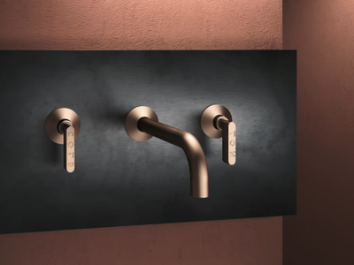 KOÈ - 3 hole wall-mounted brass washbasin tap _ GEDA