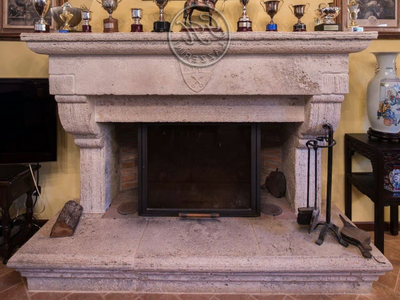 Fireplace 6 - Wall-mounted natural stone fireplace _ GH LAZZERINI