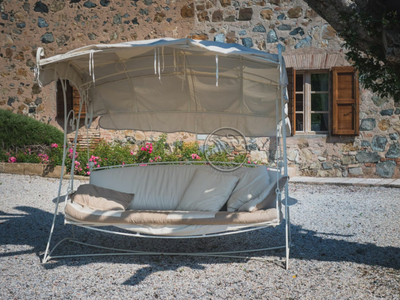 Garden swing seat 8 - Wrought iron garden swing seat with parasol _ GH LAZZERINI
