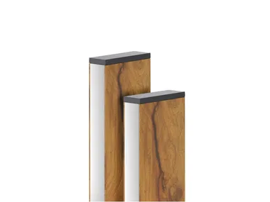 RETTANGOLO WOOD - LED aluminium bollard light _ Ghidini Lighting