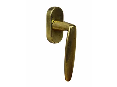 WING - DK brass window handle on rose _ GIARA ART DESIGN-BRONZE