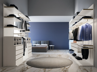 CA11 - Sectional wooden walk-in wardrobe with integrated lighting _ Giessegi