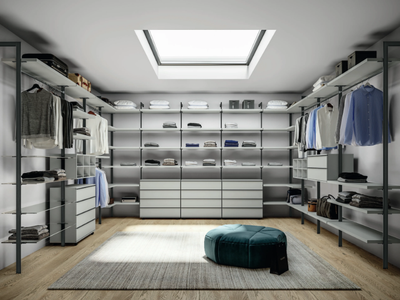 CA13 - Corner sectional wooden walk-in wardrobe _ Giessegi