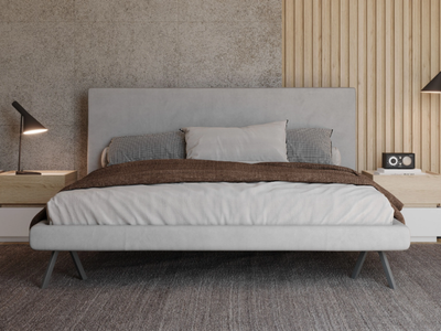 KUDO - Leather double bed _ Giessegi