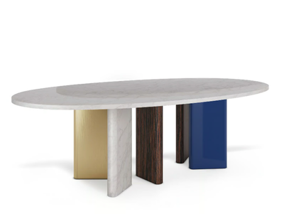 PENINSULA - Oval Carrara marble table _ Ginger & Jagger