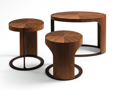 LING - Round wooden coffee table _ Giorgetti