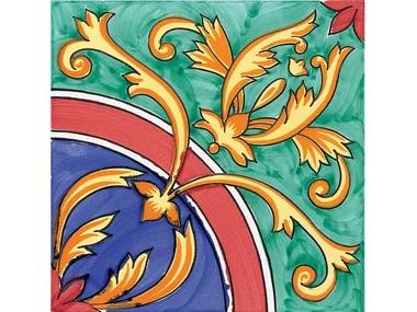 BAROCCO CERCHIO ROSSO - Handmade ceramic wall tiles _ Giovanni De Maio