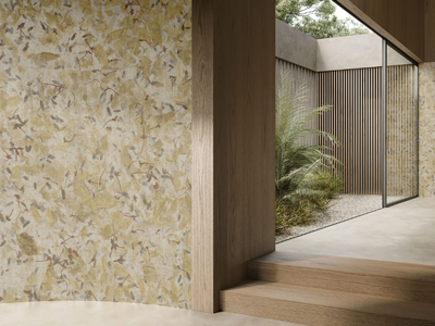 FOLIAGE - Ecological linen wallpaper with floral pattern _ GLAMORA