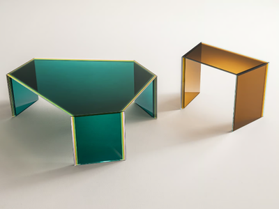 BISEL - Crystal coffee table _ Glas Italia