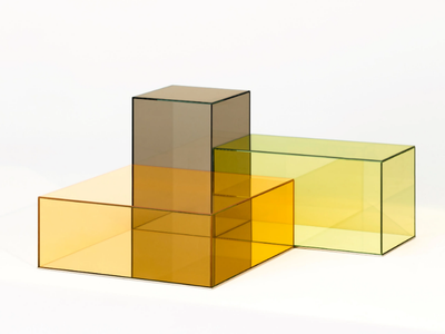 DONALD - Low crystal coffee table _ Glas Italia