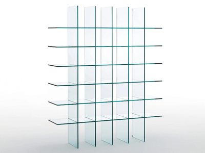 GLASS SHELVES #1 (1976) - Open freestanding crystal bookcase _ Glas Italia