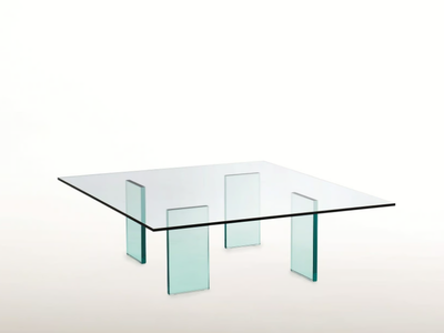 GLASS TABLE (1976) - Low square crystal coffee table _ Glas Italia