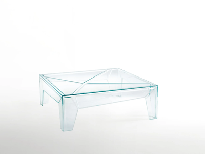 HYPERtable - Low square crystal coffee table _ Glas Italia