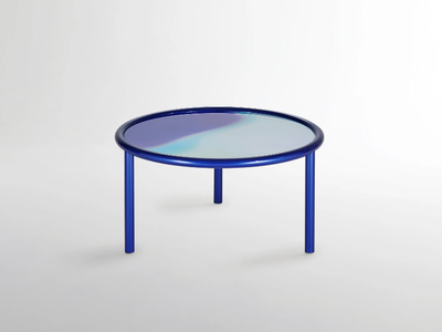 L.A. SUNSET - Low round crystal coffee table _ Glas Italia