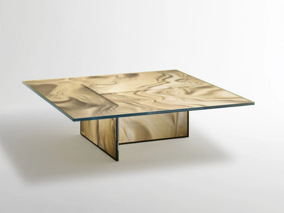 LIQUEFY - Low square crystal coffee table _ Glas Italia