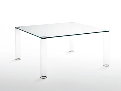 PIPELINE - Square crystal table _ Glas Italia