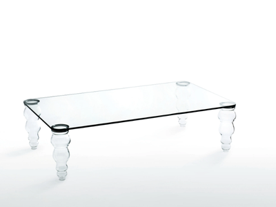 POST MODERN - Low rectangular crystal coffee table _ Glas Italia