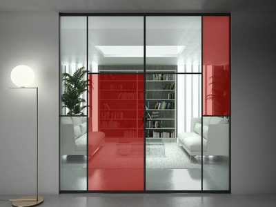 SHERAZADE POCKET PATCHWORK - Glass internal pocket sliding door _ Glas Italia