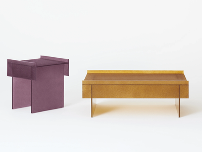 SIMOON - Rectangular crystal coffee table _ Glas Italia