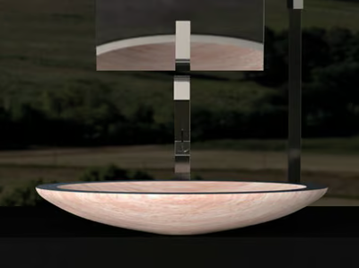 ARES - Countertop oval washbasin _ Glass Design