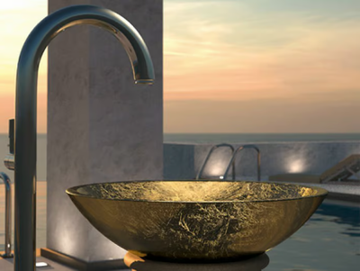 CIRCUS 50 - Countertop round washbasin _ Glass Design