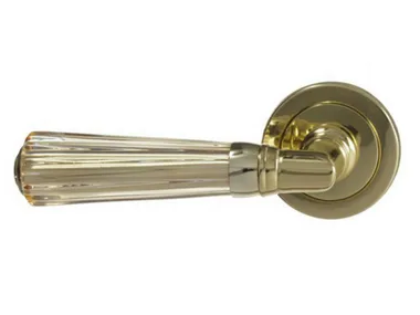 ELKA STRIPED AMBER - Crystal door handle _ Glass Design