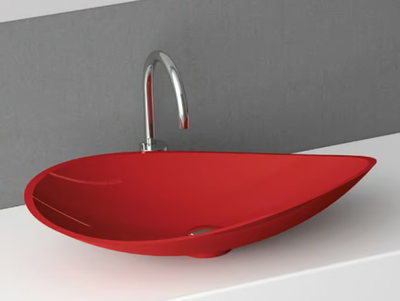 INFINITY COLOUR - Countertop single washbasin _ Glass Design