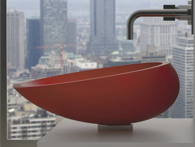 KOOL - Countertop oval Vetro Freddo® washbasin _ Glass Design