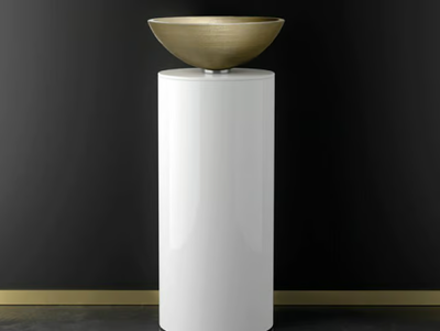 LEONARDO KOIN XL VENICE GOLD/SILVER - Floor-standing wooden vanity unit _ Glass Design