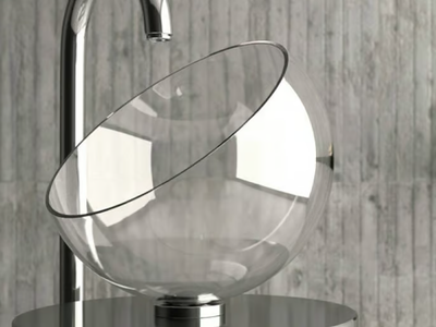 MOON - Countertop single crystal washbasin _ Glass Design