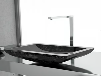 VOGUE - Countertop rectangular washbasin _ Glass Design
