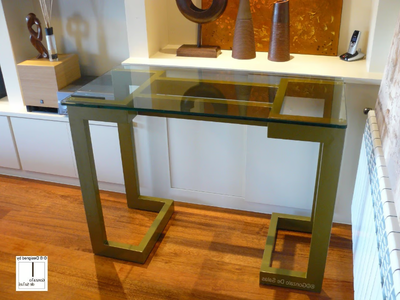SENDAI - Rectangular glass and iron console table _ Gonzalo De Salas