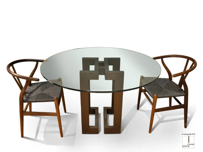 SENDAI - Round glass and iron dining table _ Gonzalo De Salas