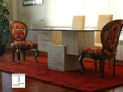 VENUS - Rectangular travertine table _ Gonzalo De Salas