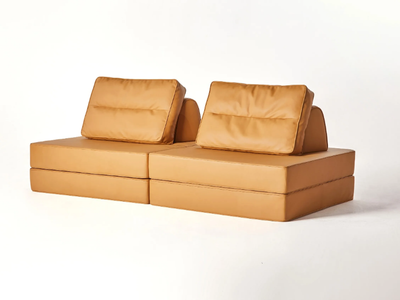 9-LAYER - Convertible 2 seater leather sofa _ grado design