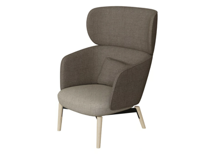 BEOS - Wing chair in fabric with wooden base _ grado design